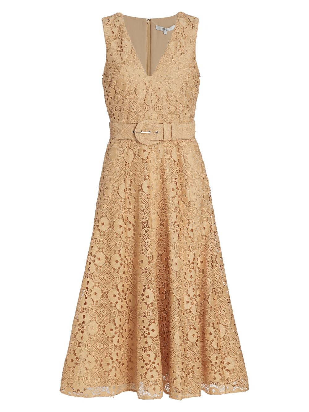 

Кружевное платье-миди с пышной юбкой Badgley Mischka