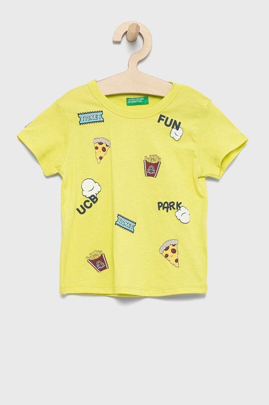 

Хлопковая футболка для детей United Colors of Benetton, зеленый