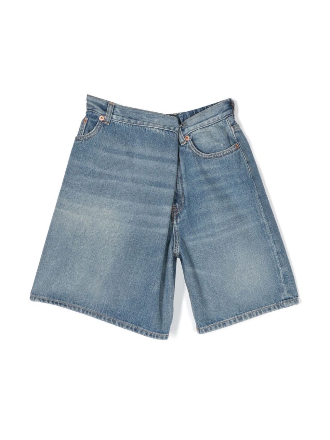 

MM6 Maison Margiela Kids джинсовые шорты с нашивкой-логотипом, синий