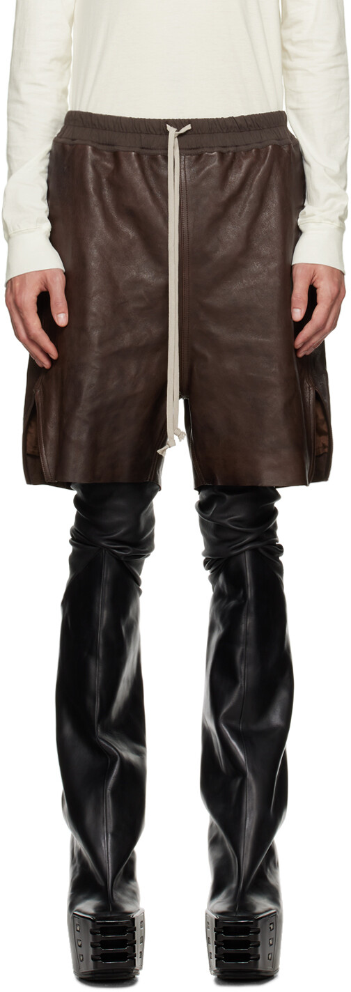 

Коричневые кожаные боксеры Rick Owens