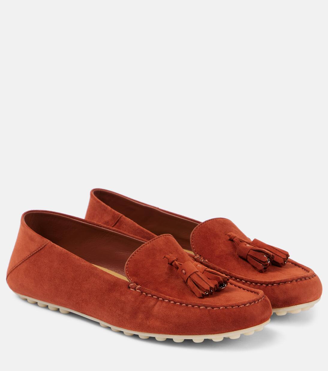 

Замшевые мокасины Dot Sole Walk Loro Piana, цвет cinnamon bark