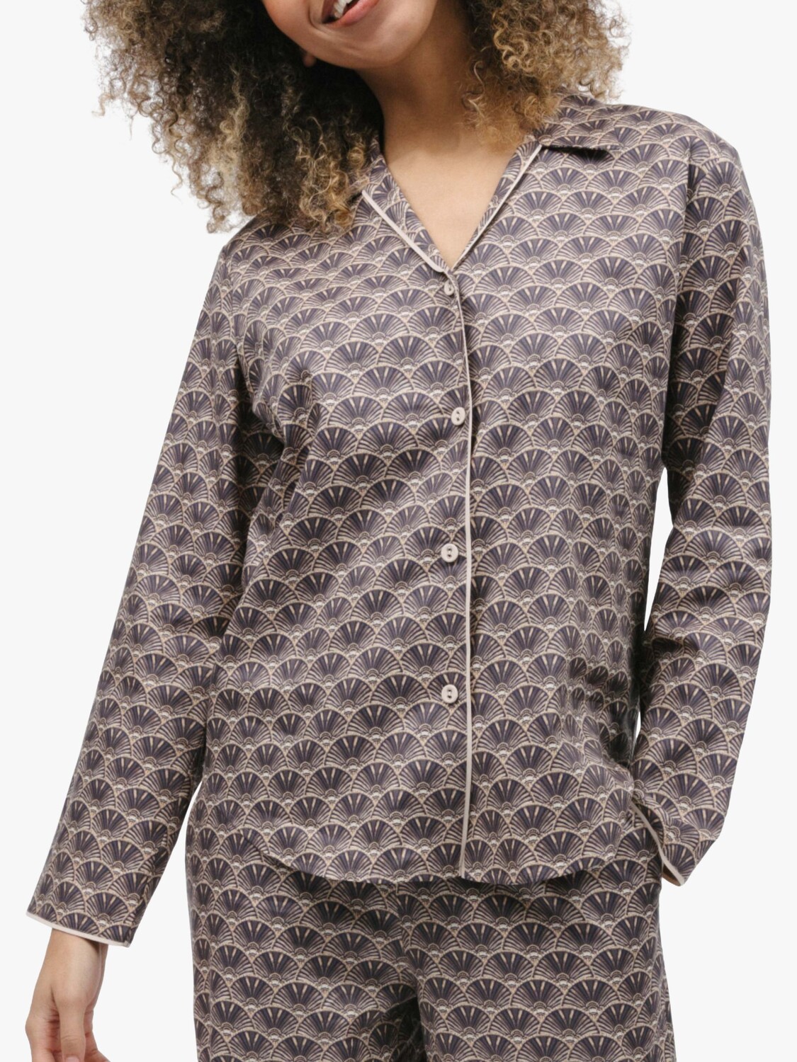 

Пижамный топ Cyberjammies с геопринтом, коричневый
