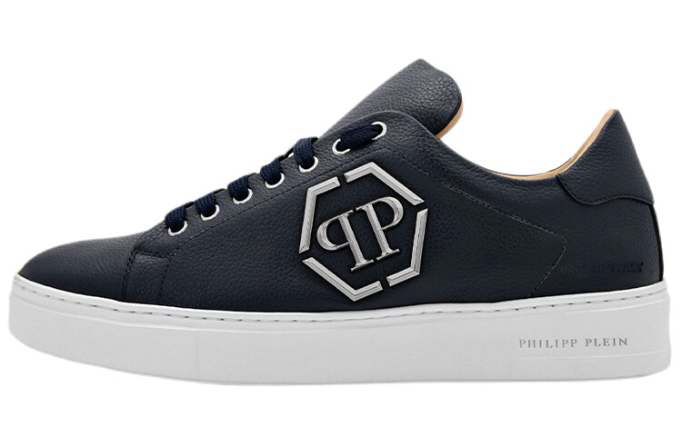 

Philipp Plein Кожаные низкие кеды Hexagon синие