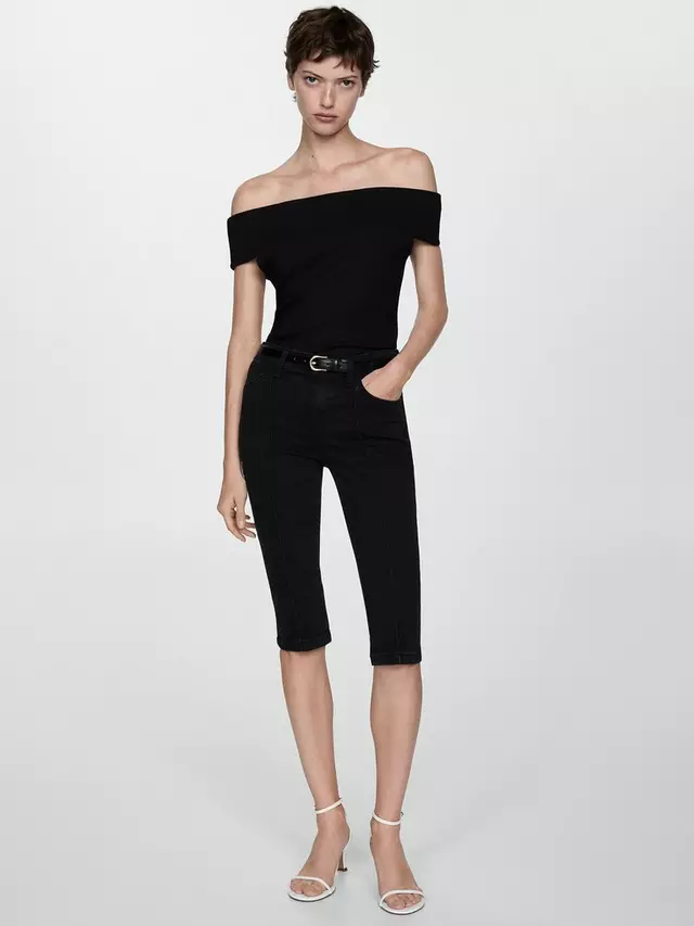 

Топ Mango Bacalary Slim Fit, черный