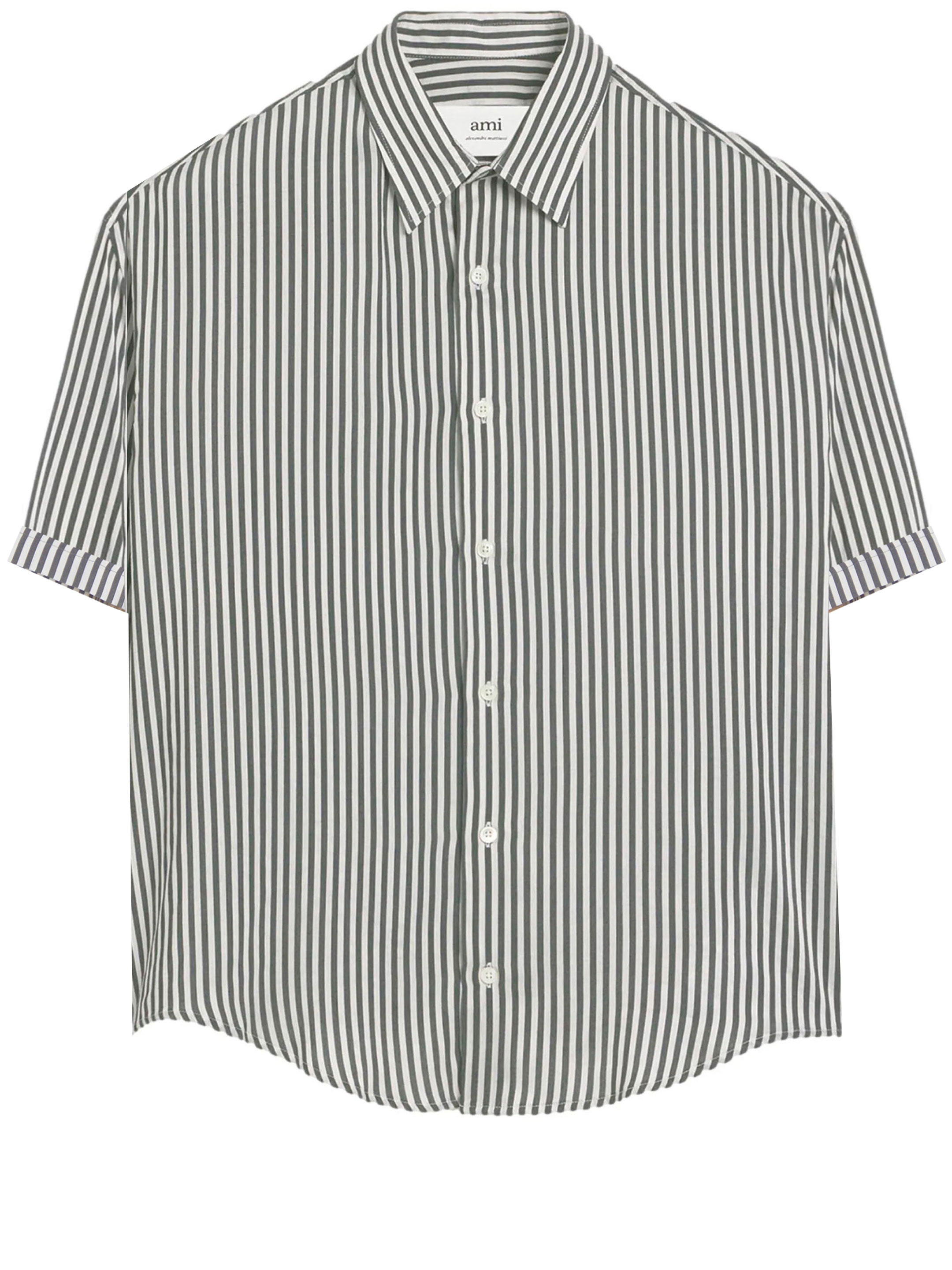 Рубашка Ami Paris Striped, белый футболка в полоску ami paris de coeur marinere