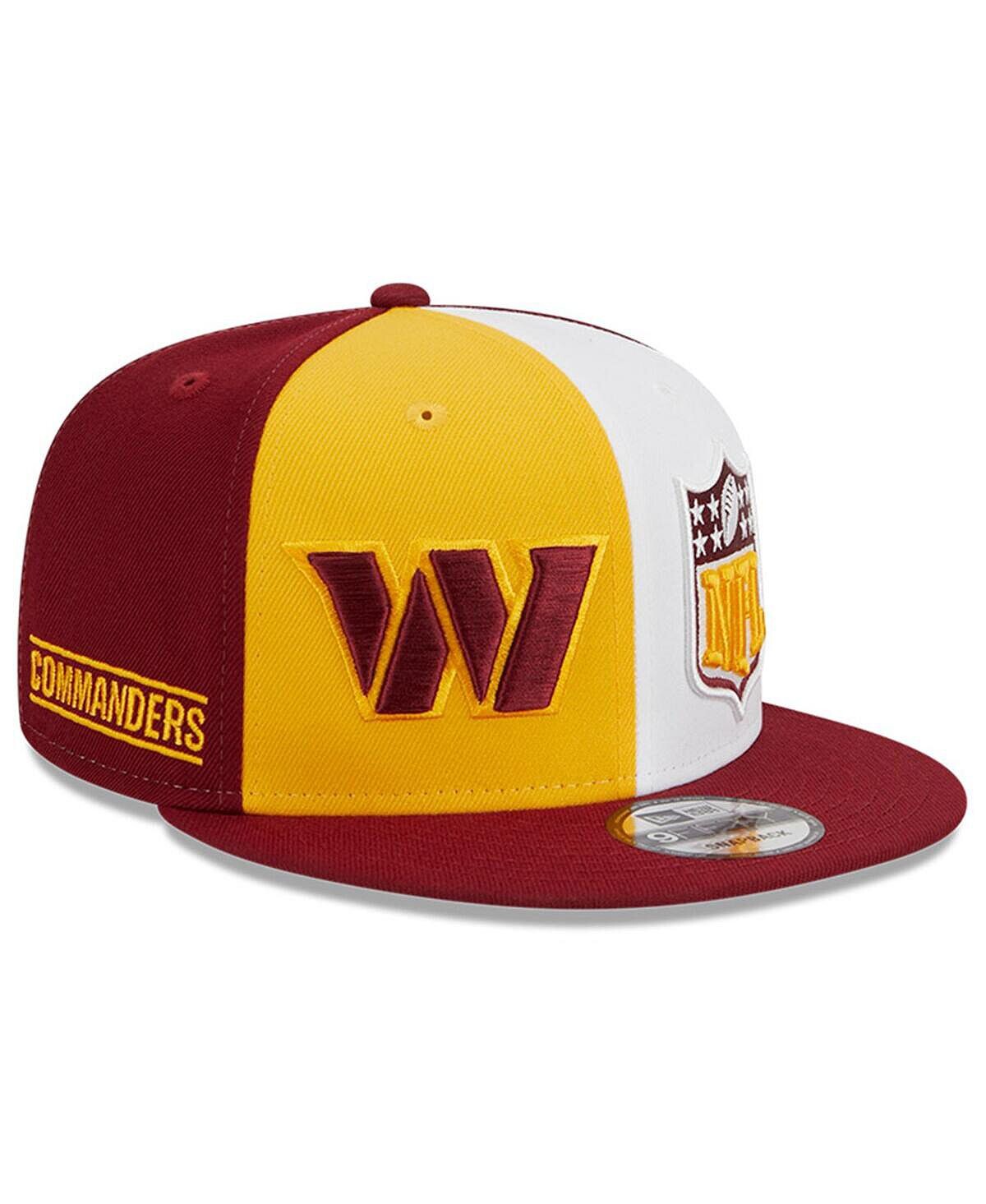 

Мужская кепка Washington Commanders 2023 Sideline 9FIFTY Snapback золотого, бордового цвета New Era