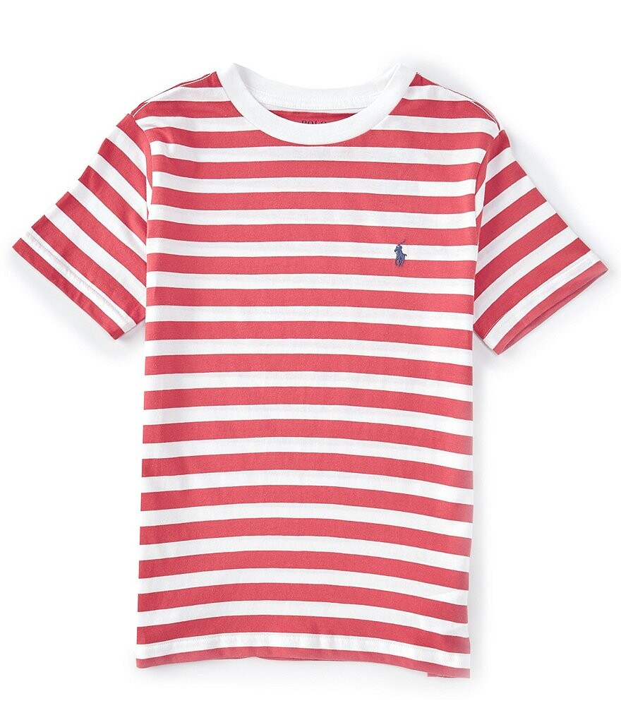 

Футболка из хлопкового джерси с короткими рукавами и короткими рукавами Polo Ralph Lauren для больших мальчиков 8–20 лет, красный