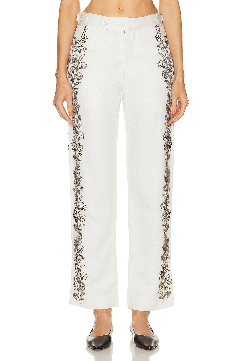 

Брюки Bode Beaded Wheat Flower Trouser, кремовый, Бежевый