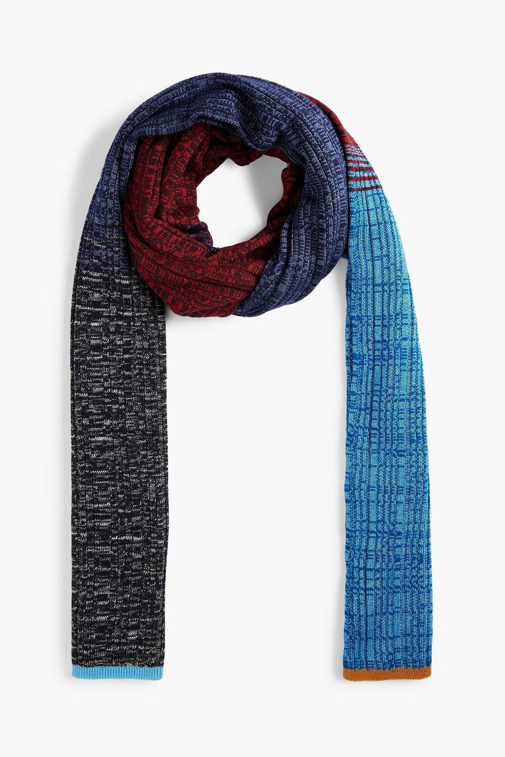 

Шарф из смесовой шерсти в рубчик космического цвета MISSONI, красный