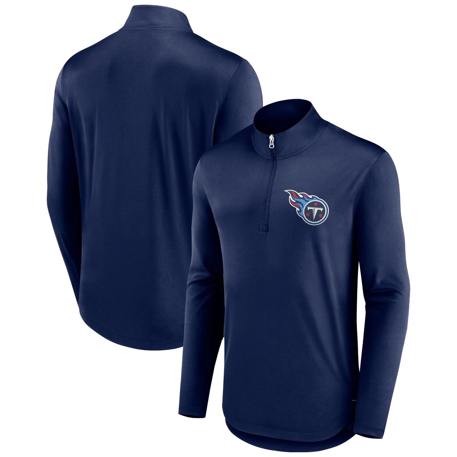 Мужская фирменная темно-синяя футболка с молнией четверть Tennessee Titans Tough Minded Fanatics