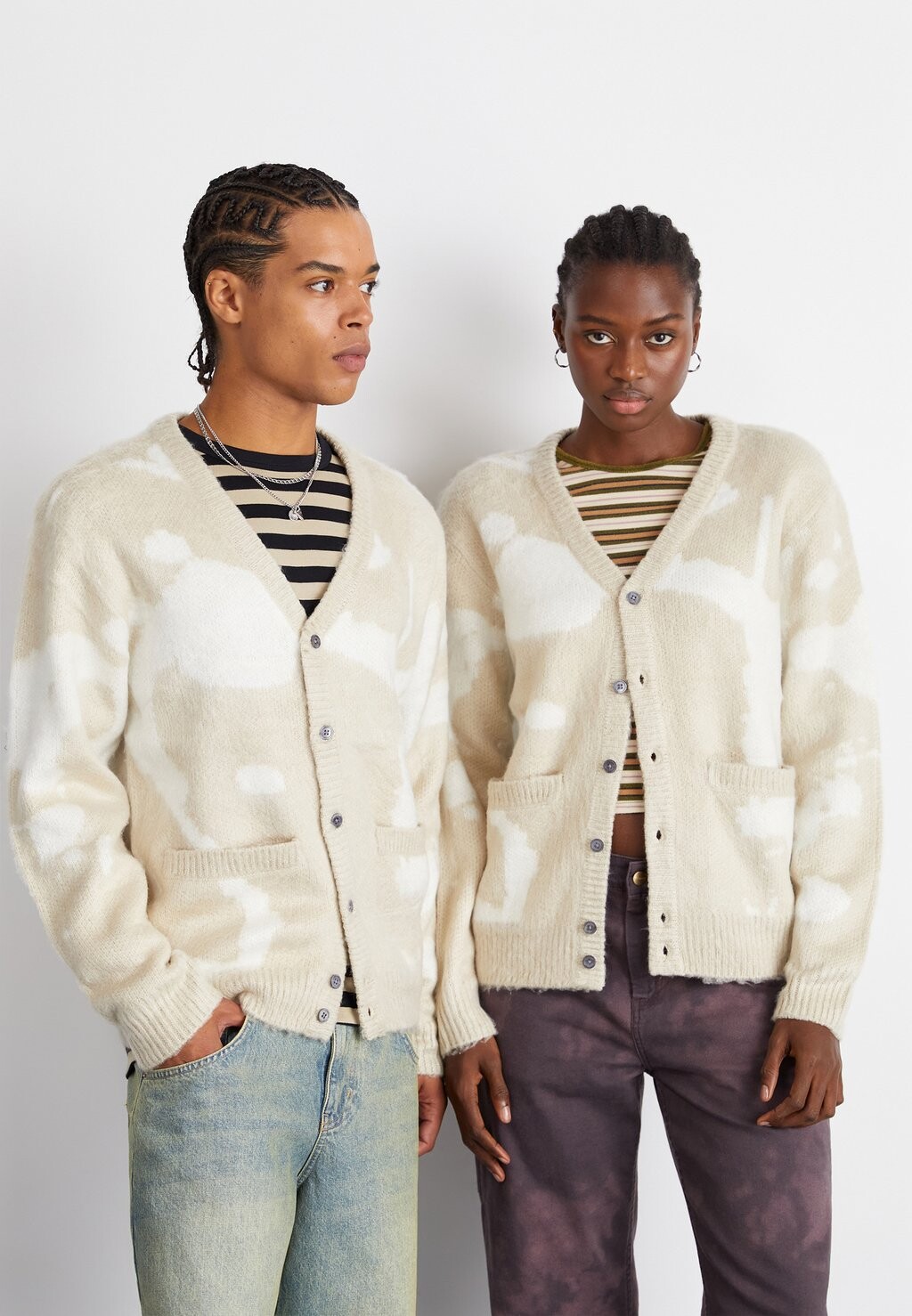 

Кардиган LUKA SPLATTER UNISEX Obey Clothing, серебристо-серый