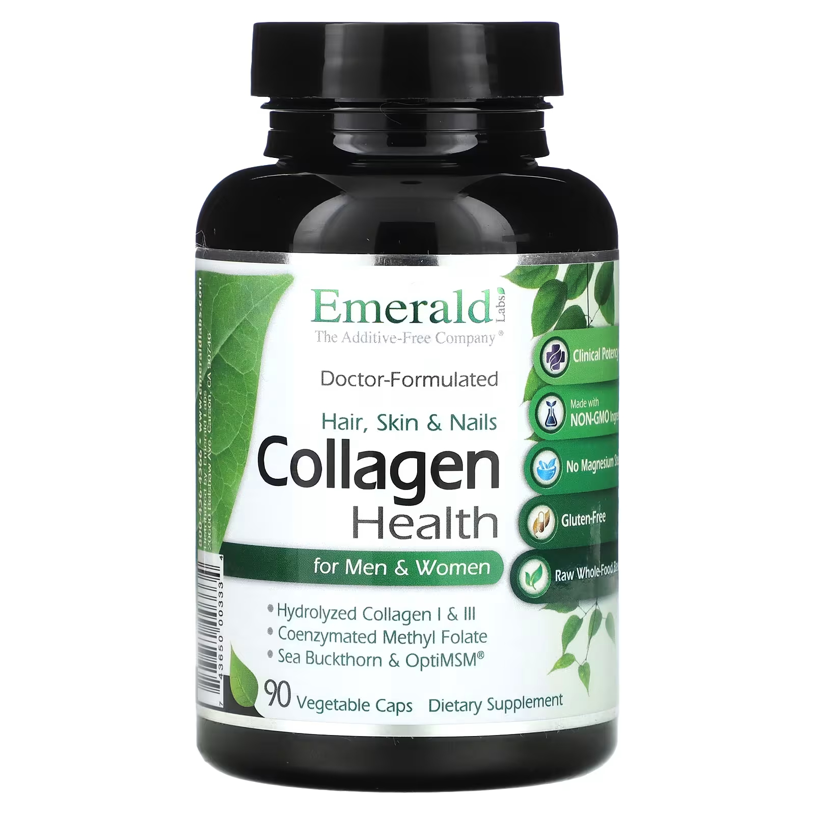 цена Коллагеновое здоровье Emerald Laboratories для мужчин и женщин, 90 растительных капсул