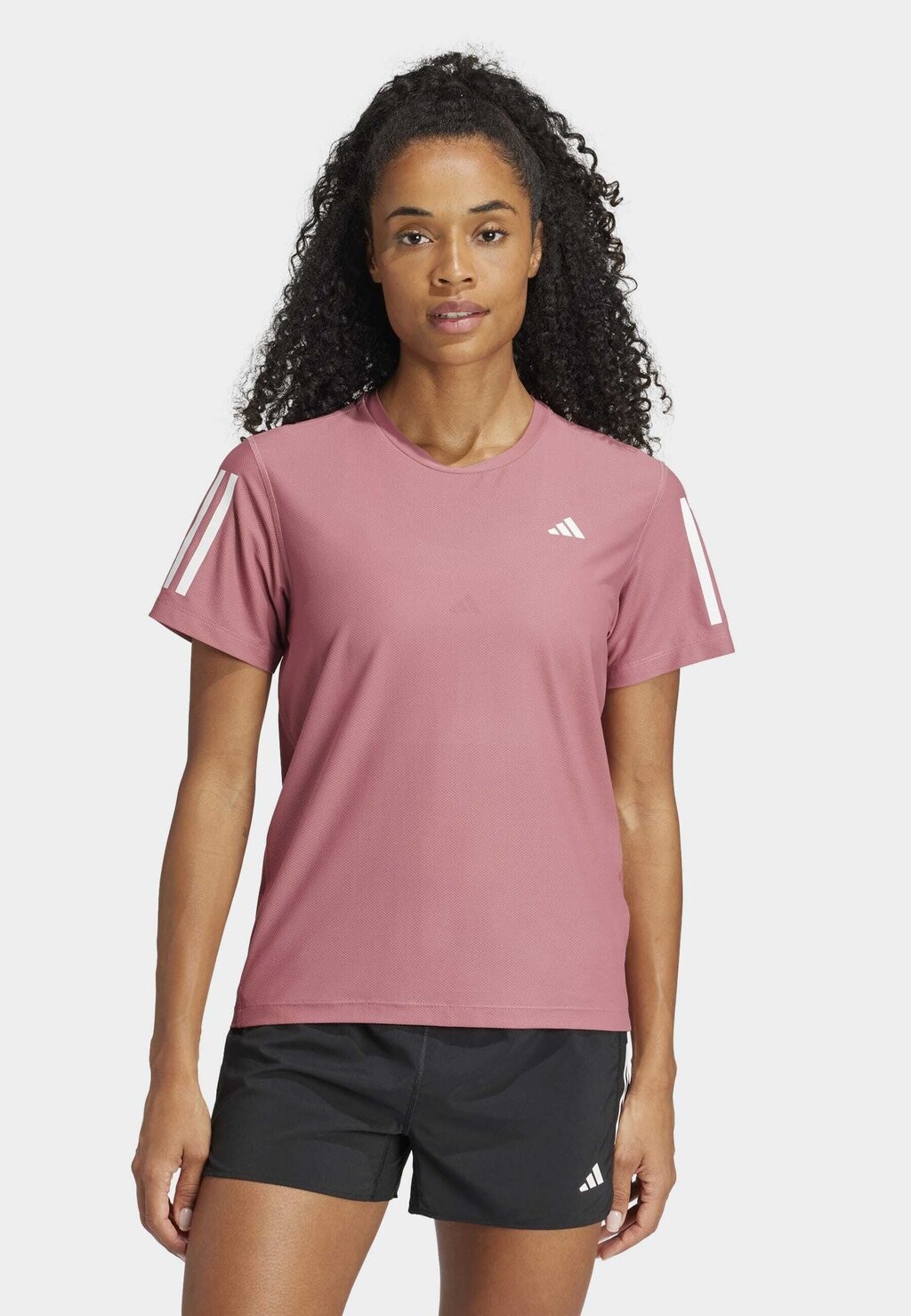 

Футболка с принтом adidas Performance, preloved малиновый
