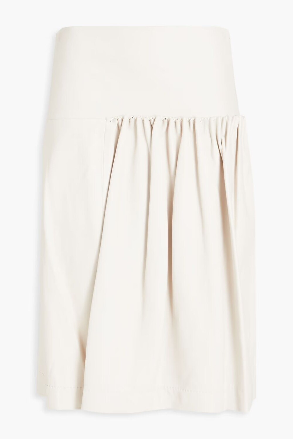 

Плиссированная юбка из шагреневой кожи Ferragamo, цвет Off-white
