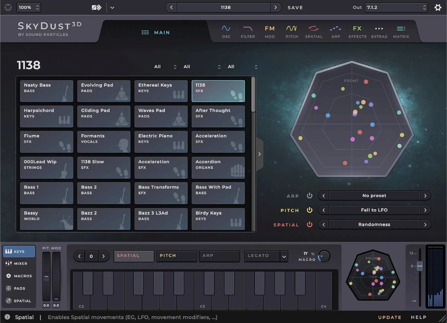 

Плагин виртуальных инструментов Sound Particles SkyDust 3D