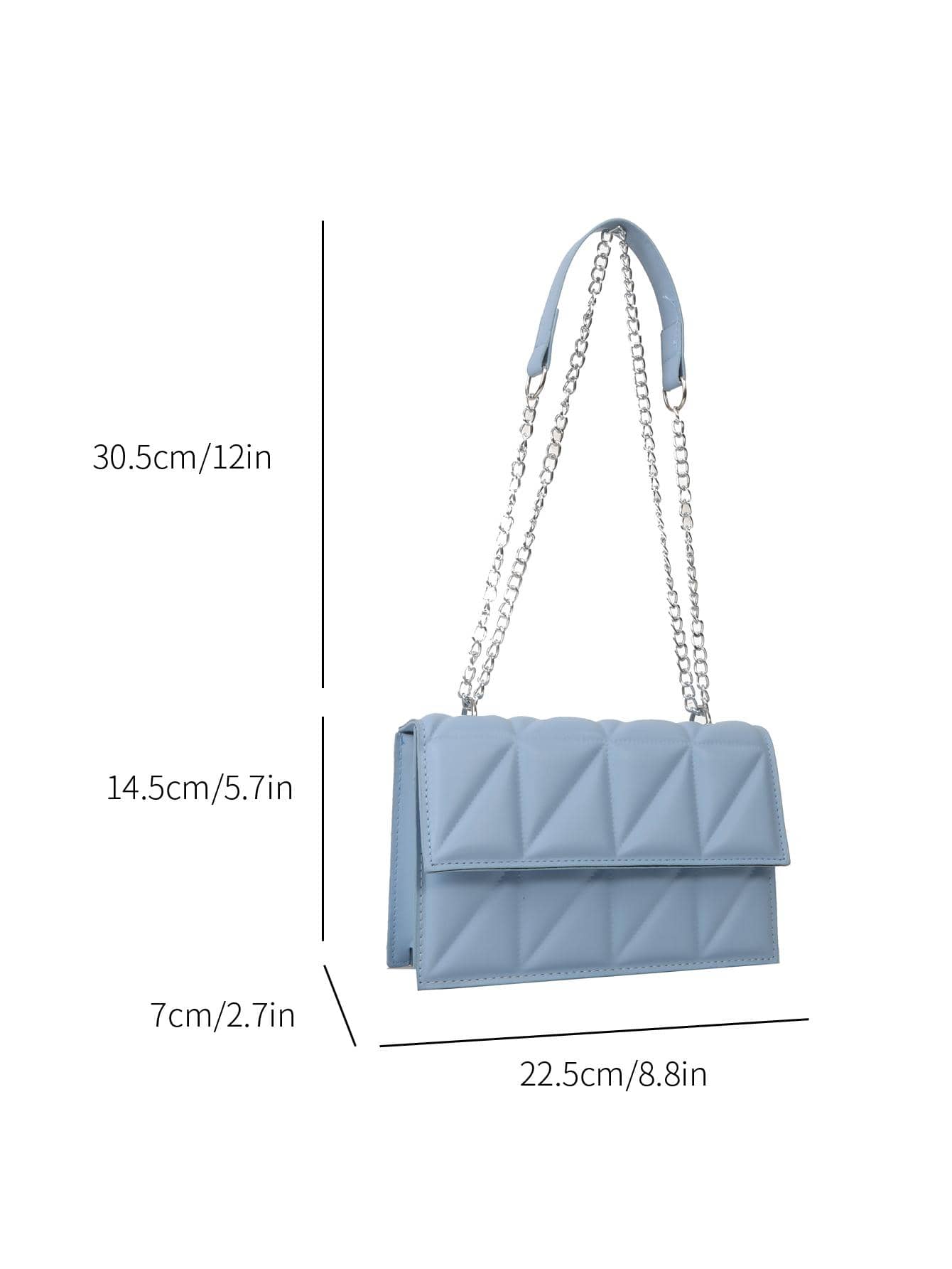 Легкая деловая повседневная минималистичная стеганая сумка с цепочкой и квадратной цепочкой для девочек-подростков, синий минималистская квадратная сумка с клапаном и двойной ручкой белый