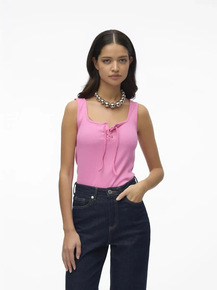 Майка Vero Moda "VMCAISA SL SHORT TOP JRS GA", розовый
