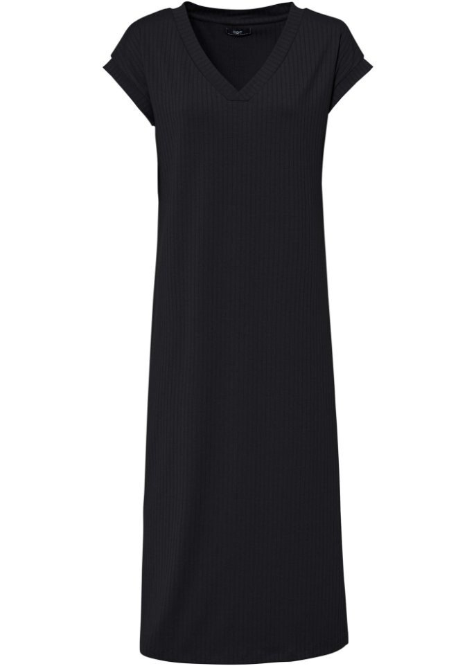 

Платье миди из ребристого трикотажа Bpc Bonprix Collection, черный