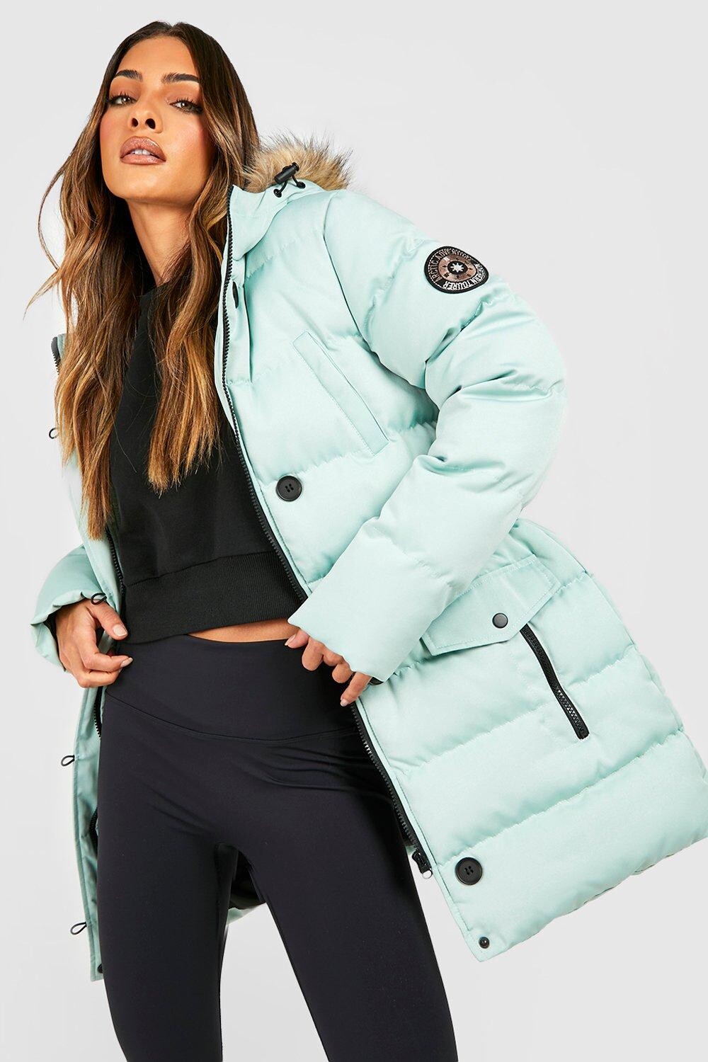 

Пальто люкс альпинизинская парка Boohoo, шалфей