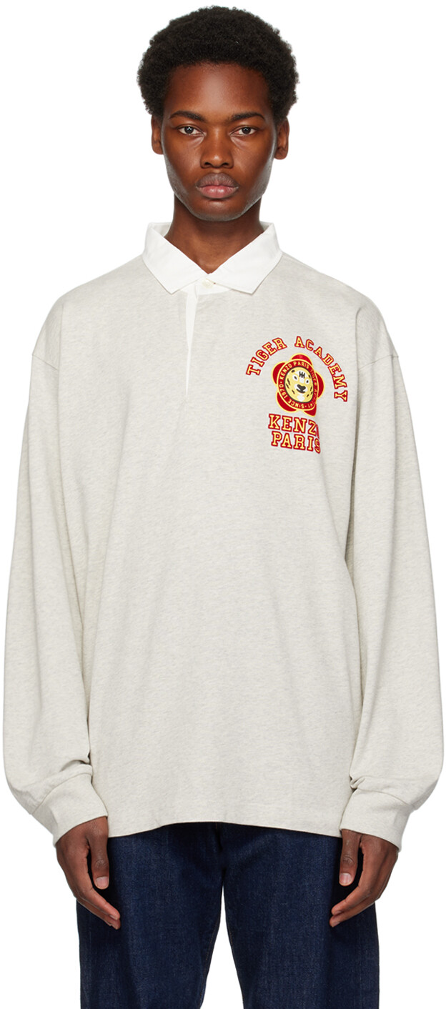 

Серая футболка-поло Paris Tiger Academy Kenzo, Серый