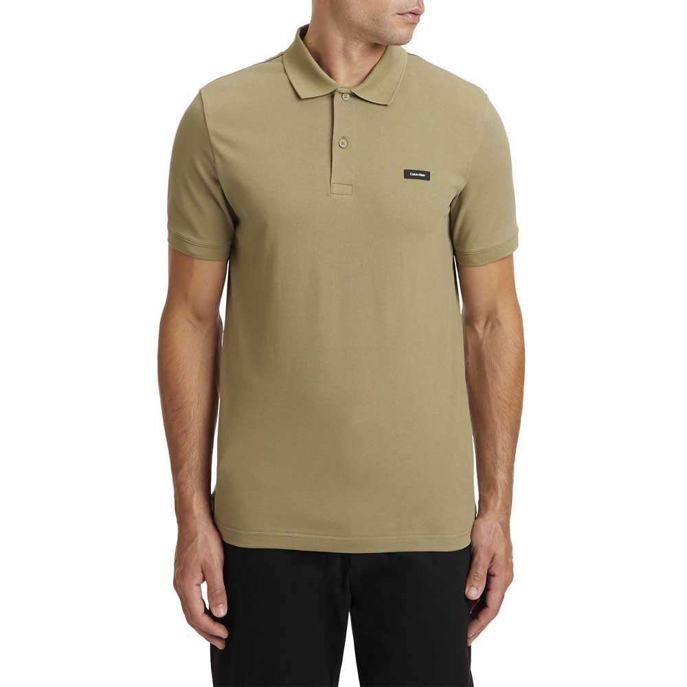 

Поло с коротким рукавом Calvin Klein Stretch Pique Slim Button, зеленый