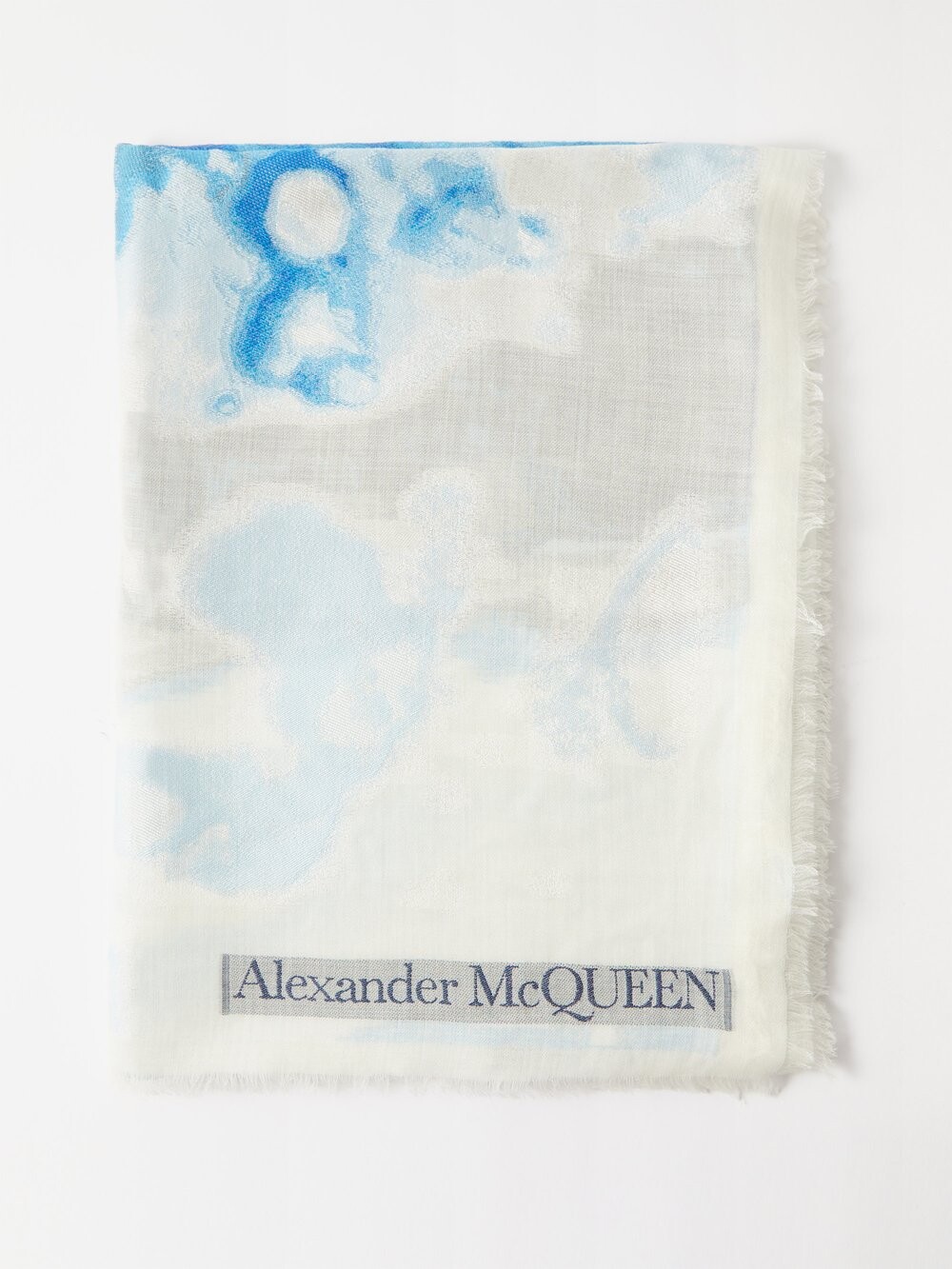 

Твиловый шарф с принтом galactic iris Alexander McQueen, белый