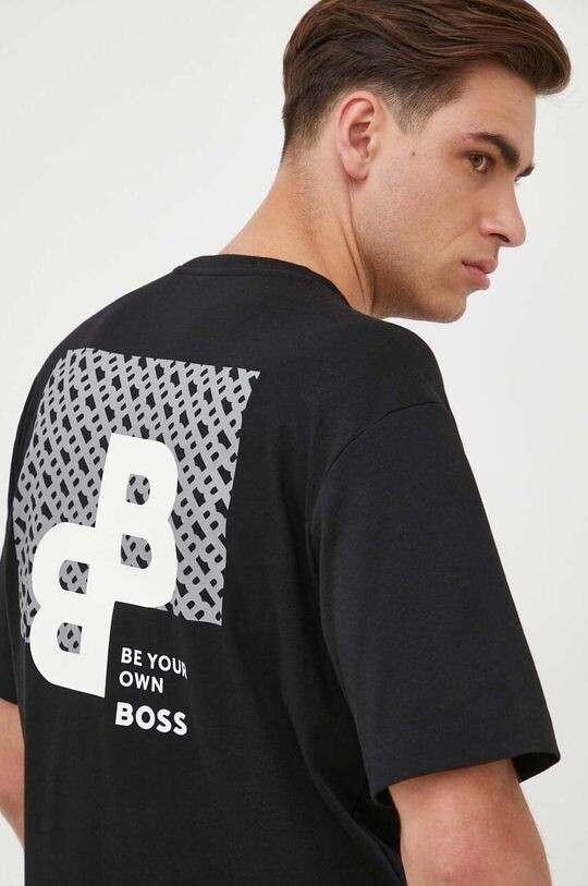 

Хлопковая футболка BOSS Boss, черный