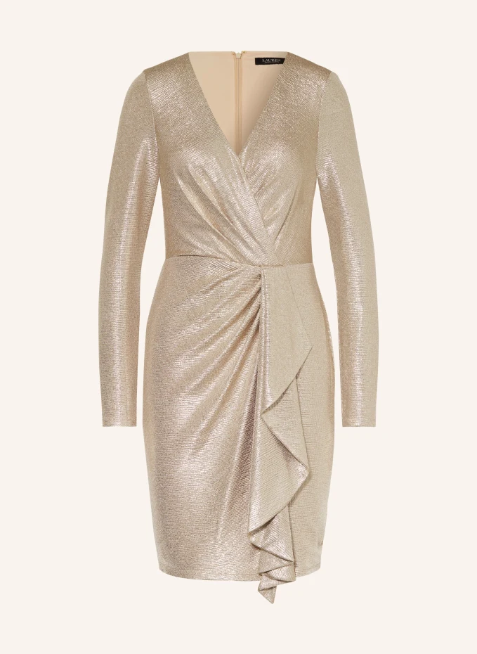 

Коктейльное платье из блестящей пряжи Lauren Ralph Lauren, желтый