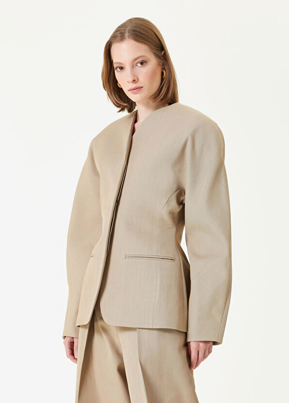 

Приталенная куртка овало Jacquemus, бежевый