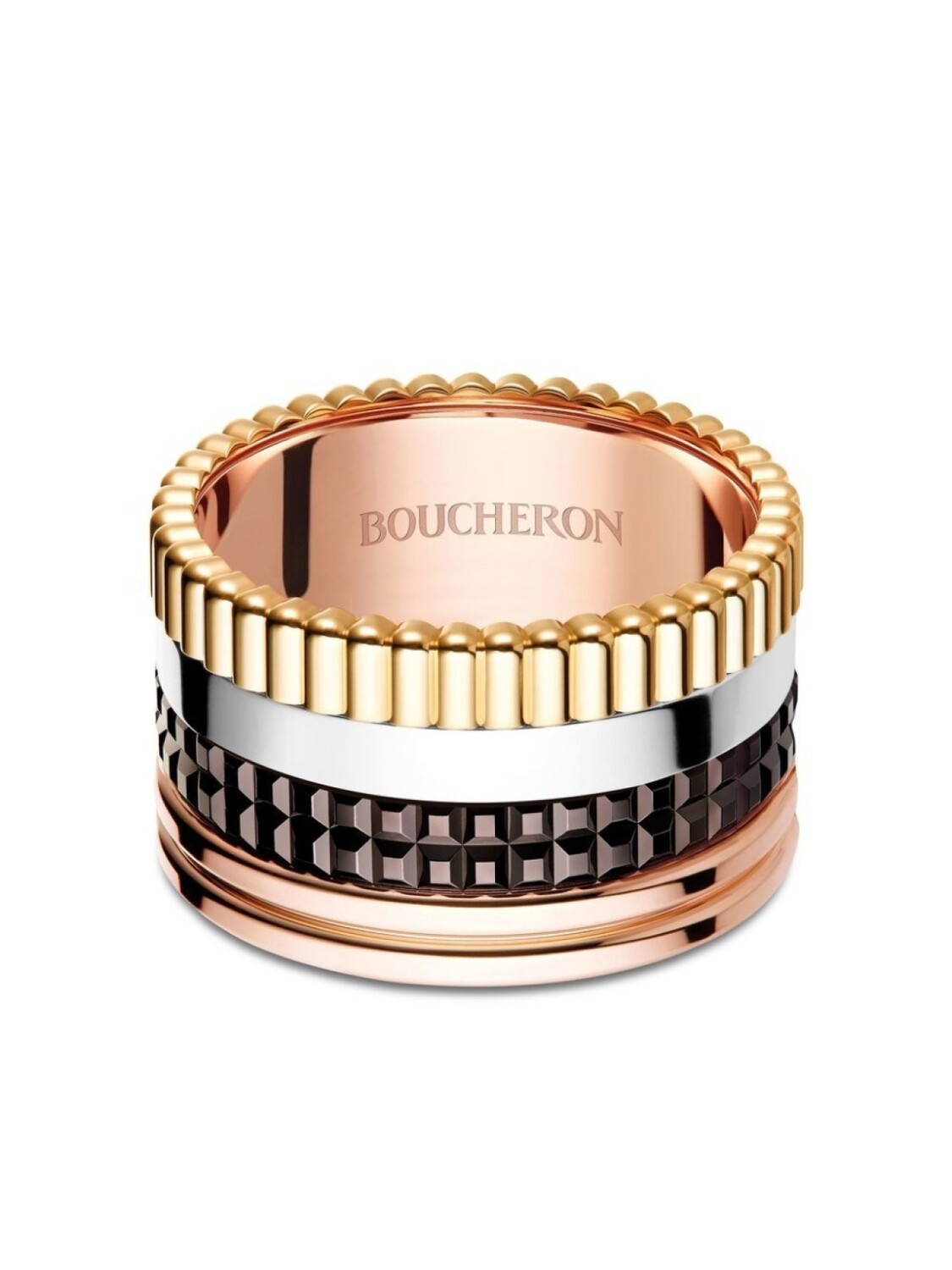

Большое кольцо Quatre Classique из золота трех видов Boucheron, золотой