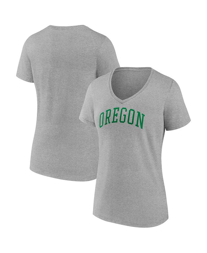 

Женская футболка с логотипом Heather Grey Oregon Ducks Basic Arch с v-образным вырезом Fanatics, серый