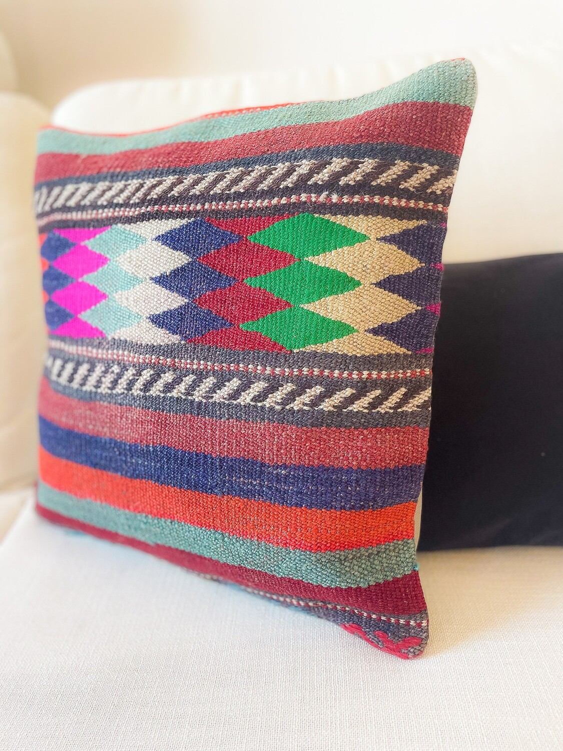 

Подушка Kilim, винтажная подушка Kilim, подушка для медитации, турецкая декоративная наволочка-килим, винтажная подушка для поясницы в стиле бохо Tapis 40x40c