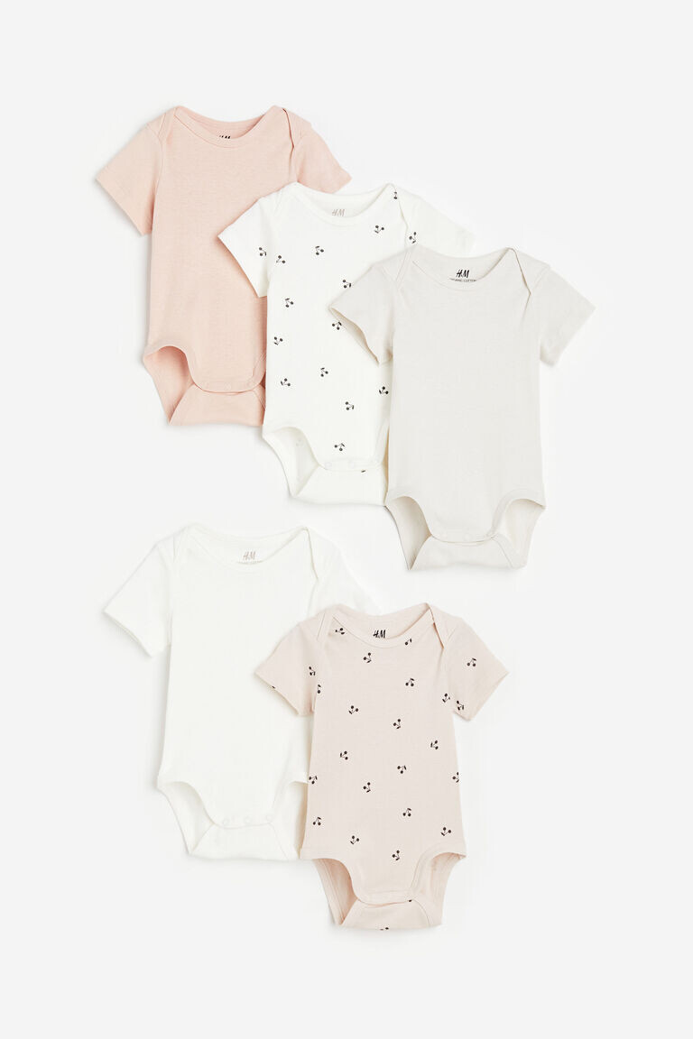 

5 пар хлопковых боди H&M, розовый