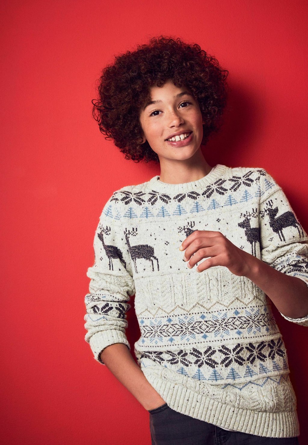 цена Вязаный свитер CHRISTMAS Next, цвет grey fairisle pattern
