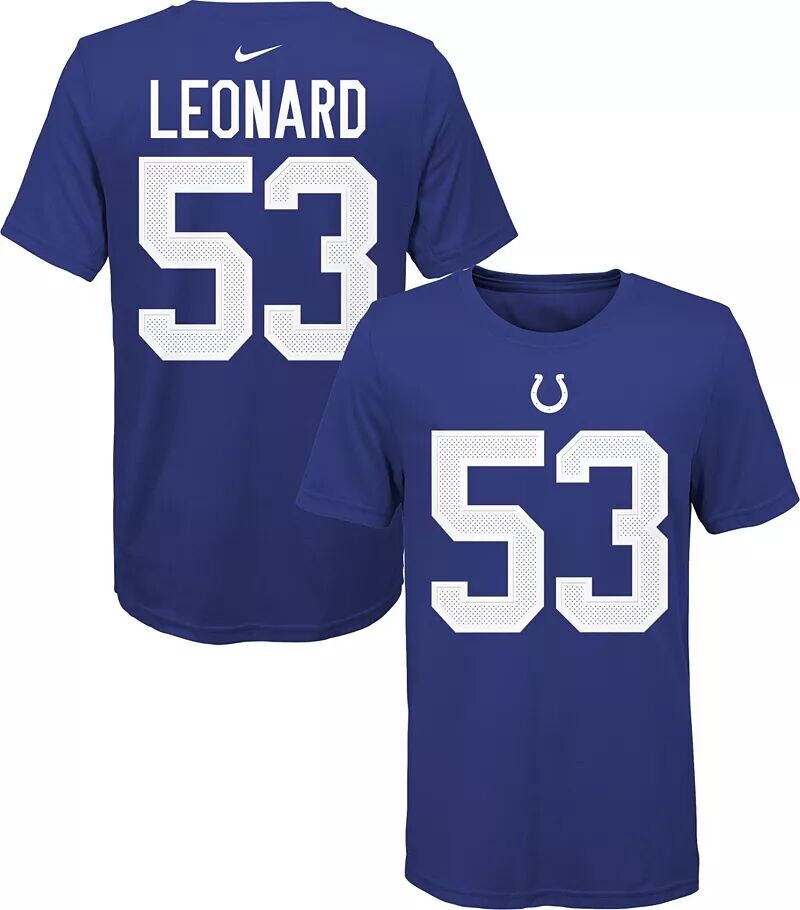 

Синяя футболка с логотипом Nike Youth Indianapolis Colts Darius Leonard #53