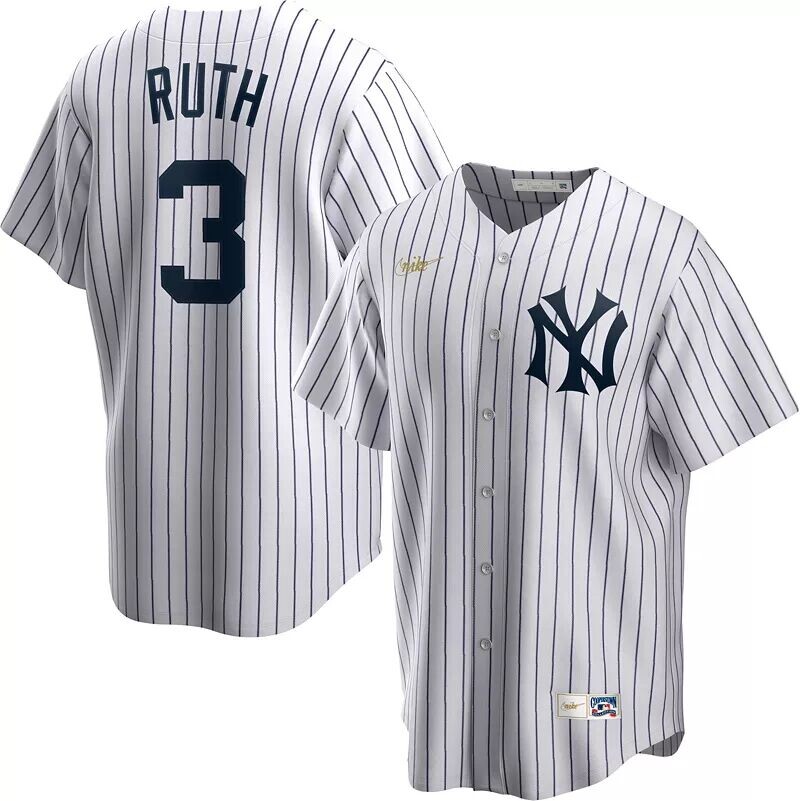 

Мужская белая майка Nike New York Yankees Babe Ruth #3 Cool Base