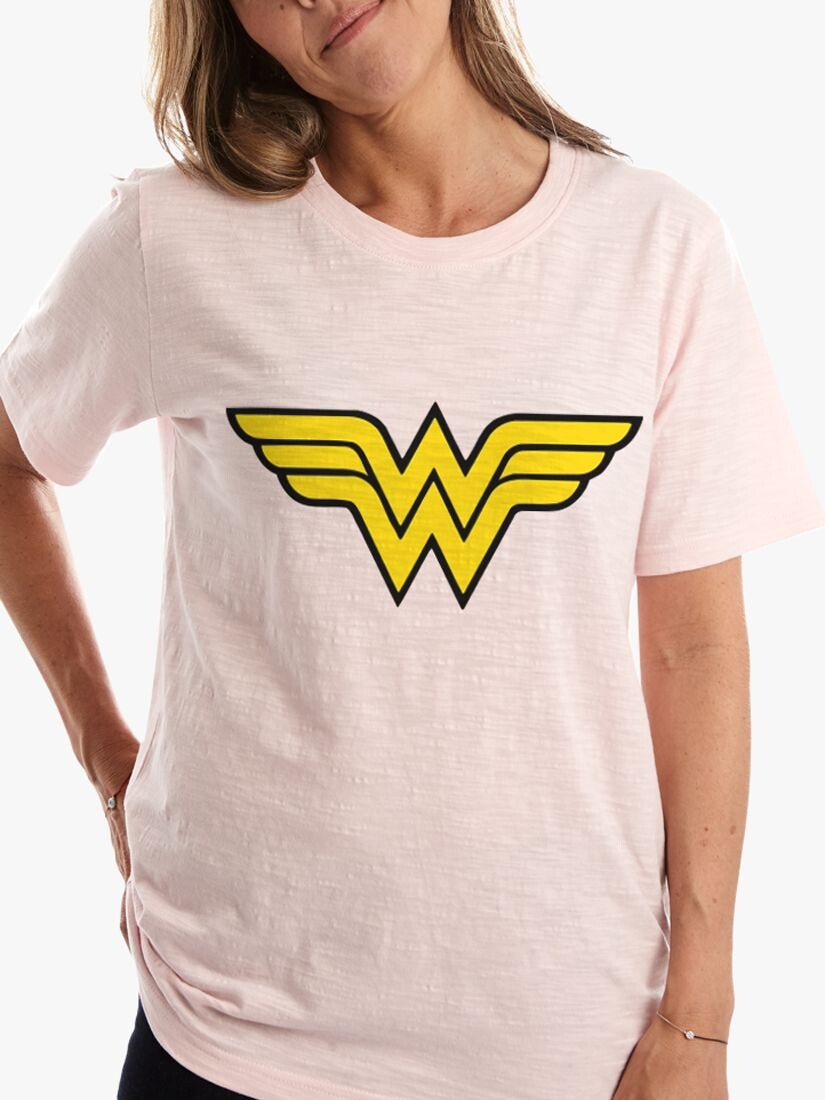 

Футболка с логотипом Fabric Flavors Wonder Woman, розовая
