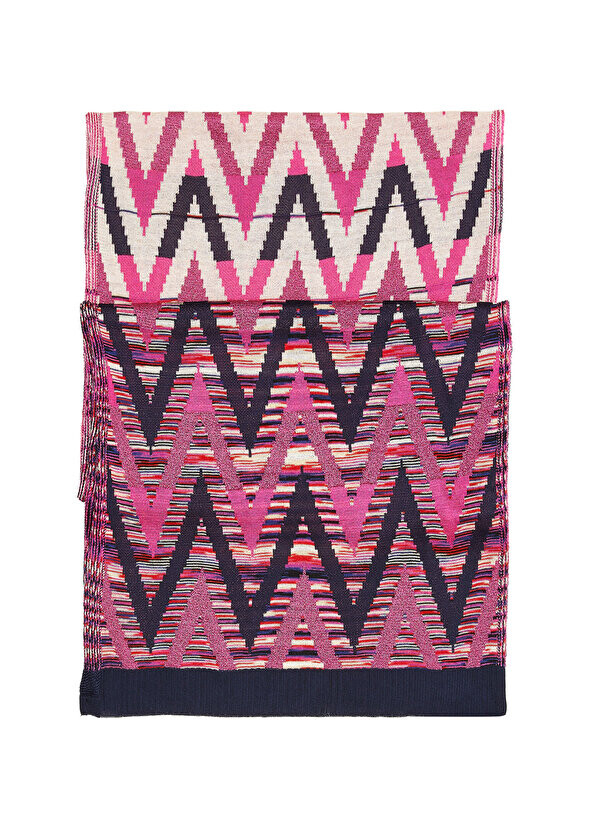 

Розовый женский шарф с зигзагообразным узором Missoni