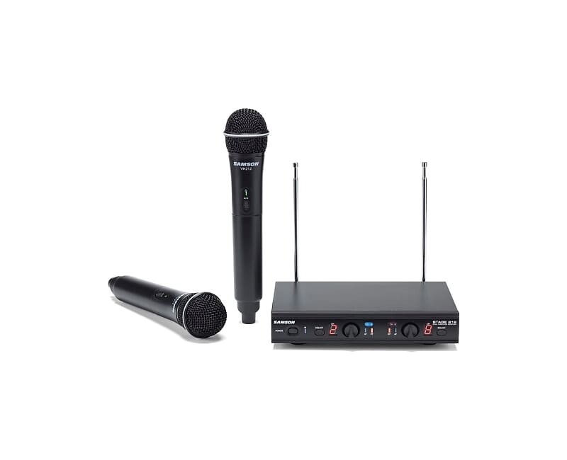 Микрофон Samson SWS212HH-E Stage 212 Dual Frequncy Wireless Handheld Microphone System - E Band (173-198 MHz) 75khz professional wireless microphone system dual handheld microphone 2 channels karaoke stage