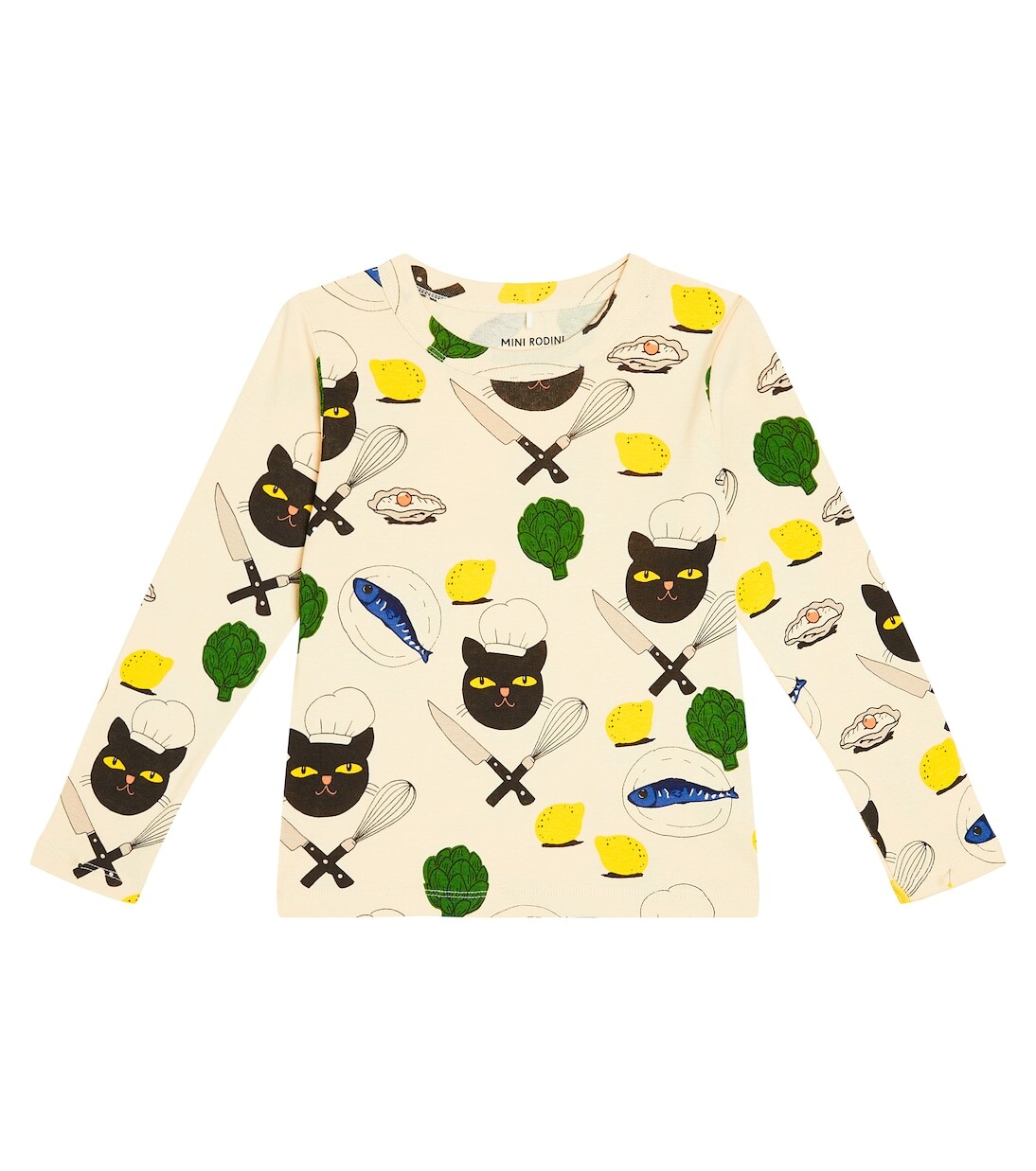 

Рубашка chef cat из хлопка Mini Rodini, бежевый