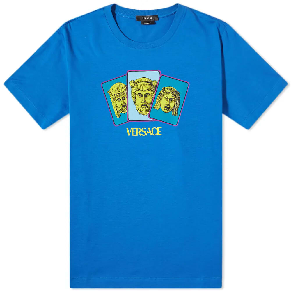 

Versace Футболка с греческими масками, синий