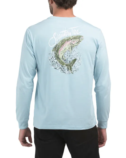 

Футболка с длинными рукавами и форелью волнореза Southern Tide, синий