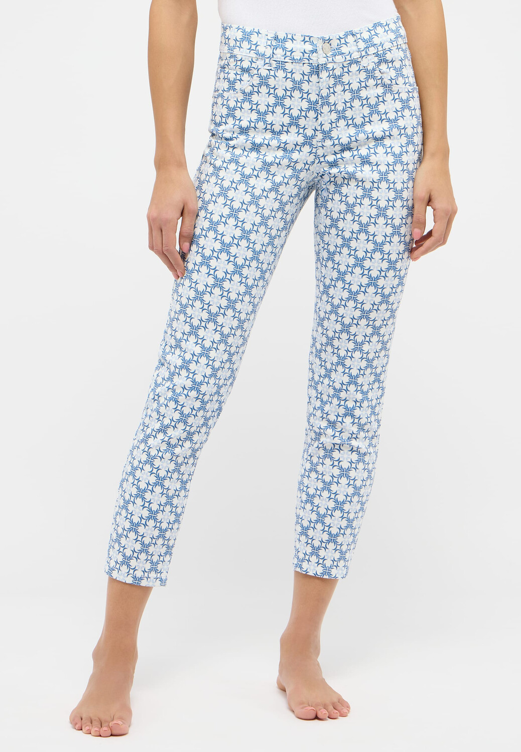 

Брюки ANGELS 7/8 Hose Hose Ornella mit floralem Print, цвет HIMMELBLAU
