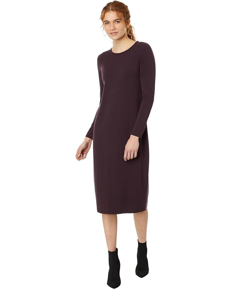 

Платье Eileen Fisher Jewel Neck Slim Full Length, цвет Cassis