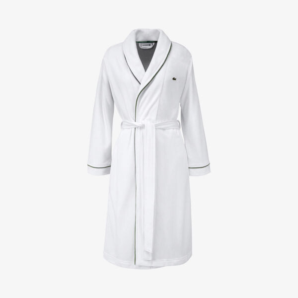 

Халат пике из смесового хлопка Lacoste, цвет blanc, Белый