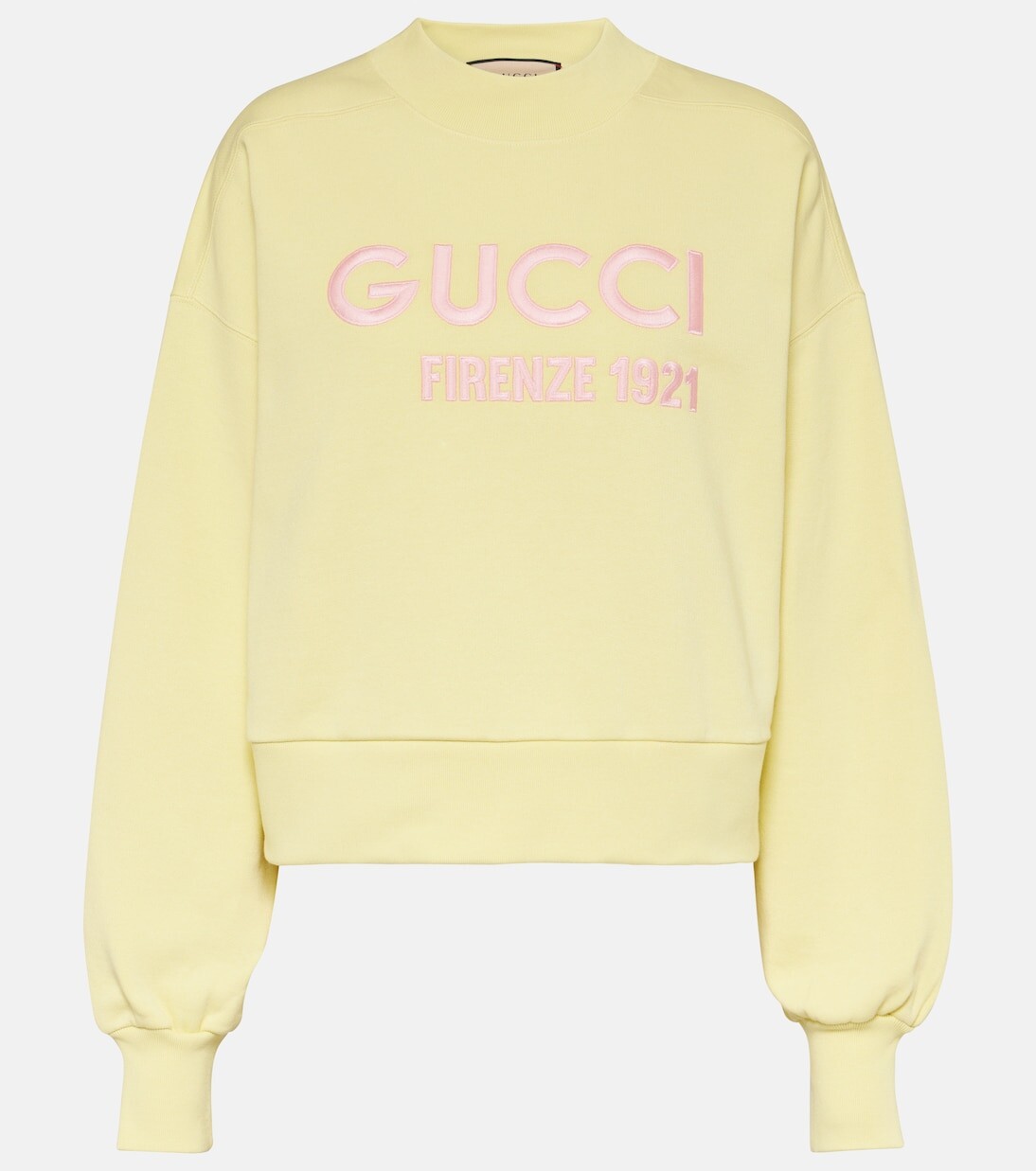 

Хлопковая толстовка с вышитым логотипом Gucci, желтый