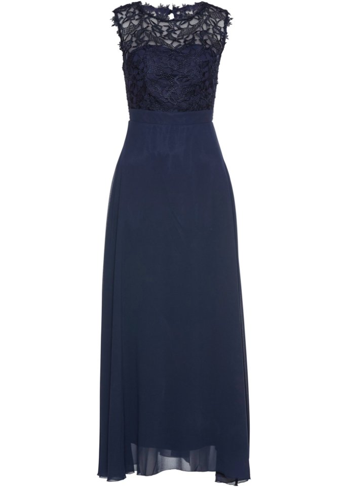 Вечернее платье макси с кружевом Bpc Selection, синий