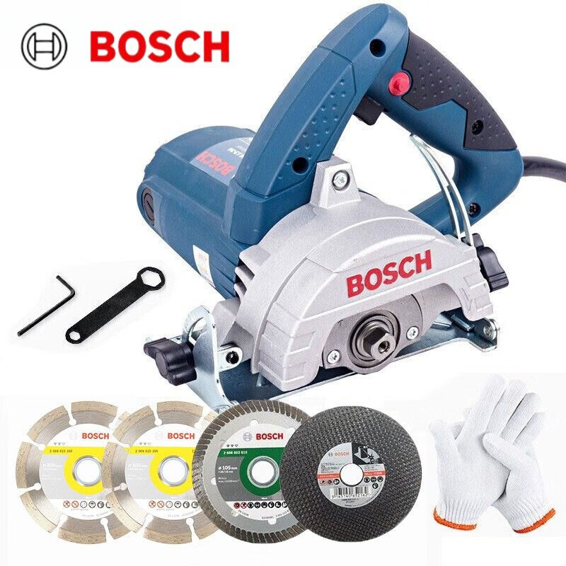 Машина для резки плитки Bosch GDM13-34 + насадки, перчатки