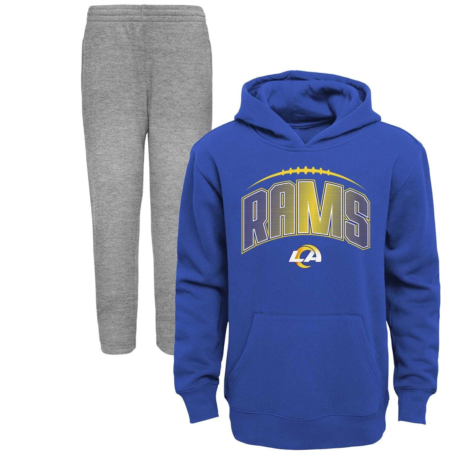 

Комплект из двойного пуловера с капюшоном и брюк для малышей Royal/Heather Grey Los Angeles Rams Outerstuff