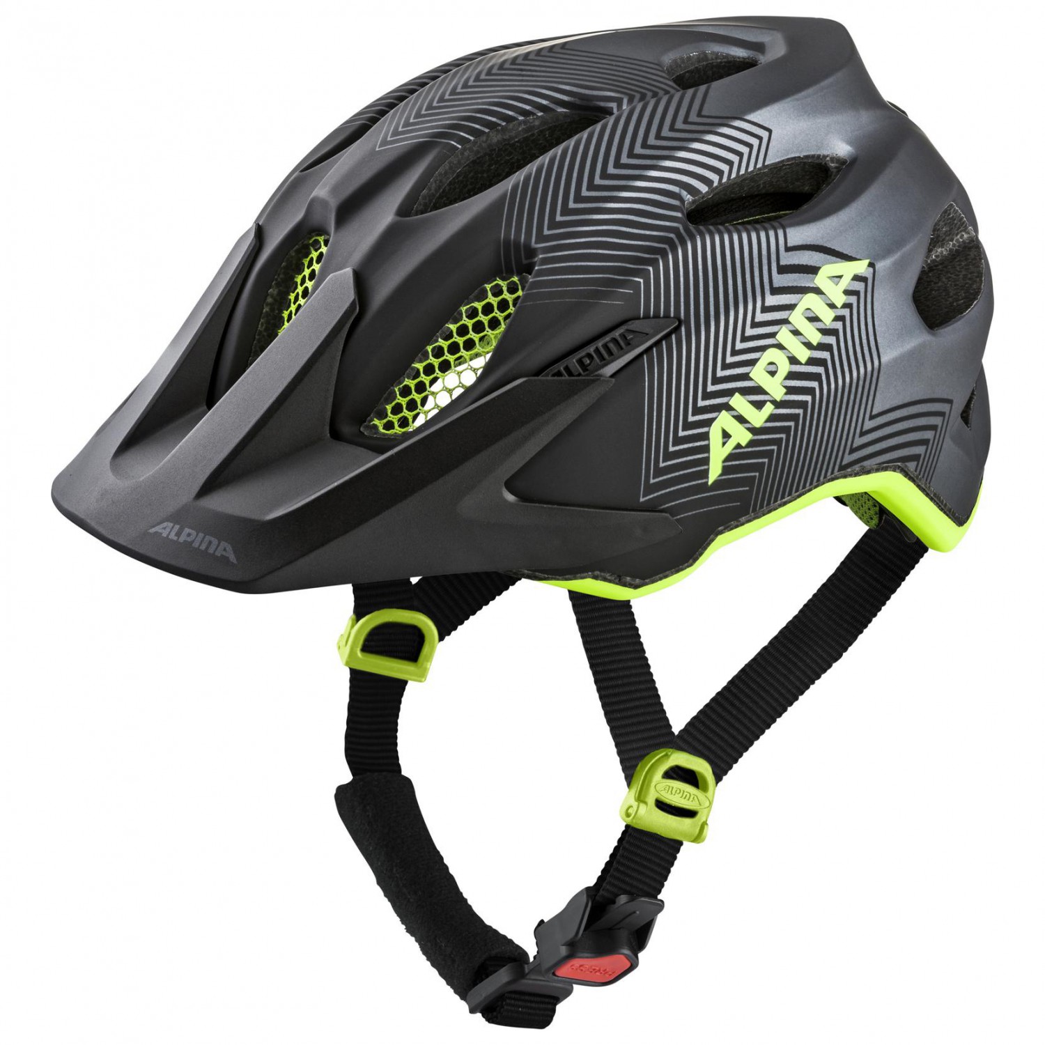 Велосипедный шлем Alpina Carapax Junior, цвет Black/Neon/Yellow
